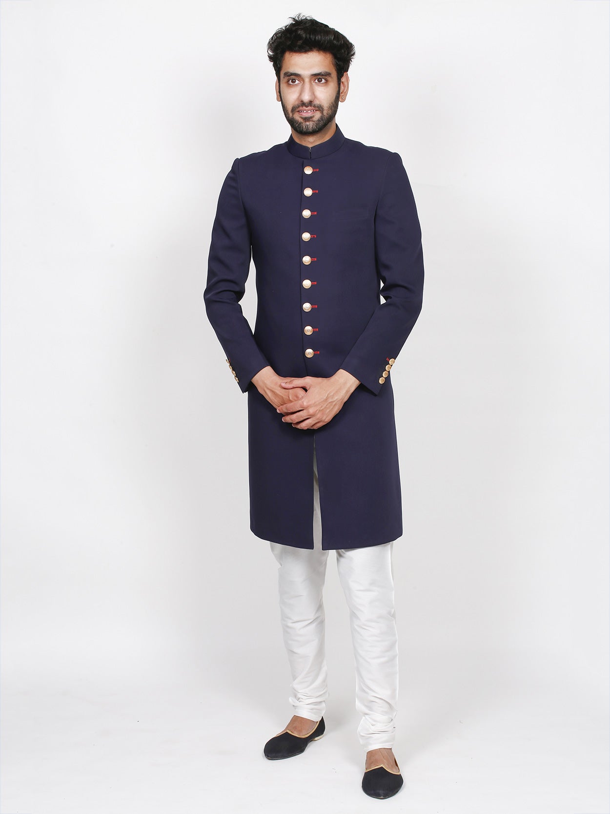Blue Colour Imported Fabric Men's Sherwani.