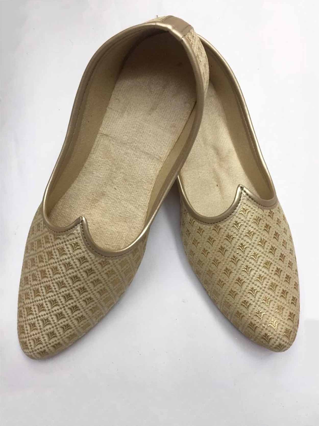 Pista Green,Golden Colour Mojari For Sherwani.