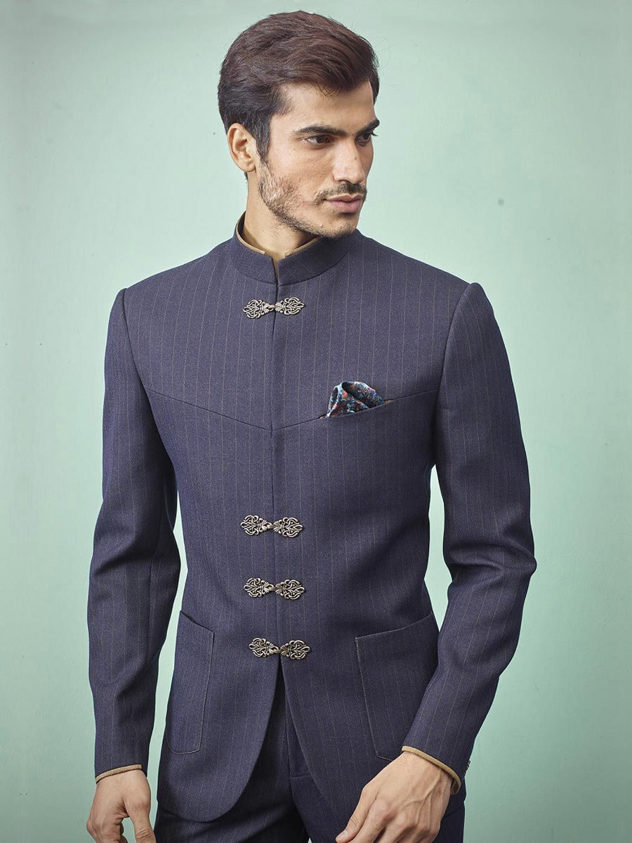 Blue Colour Men's Designer Jodhpuri Dress