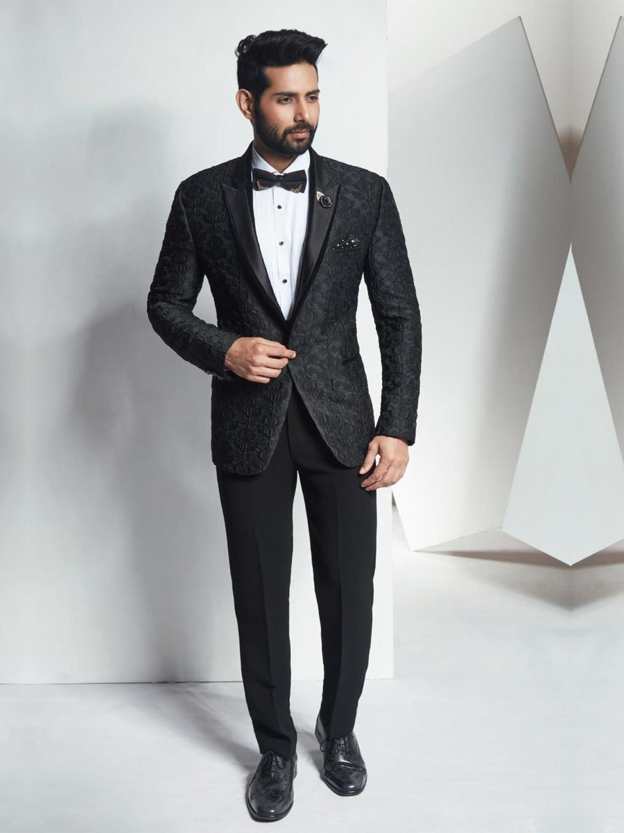 Elegant Designer Black Tuxedo Suit