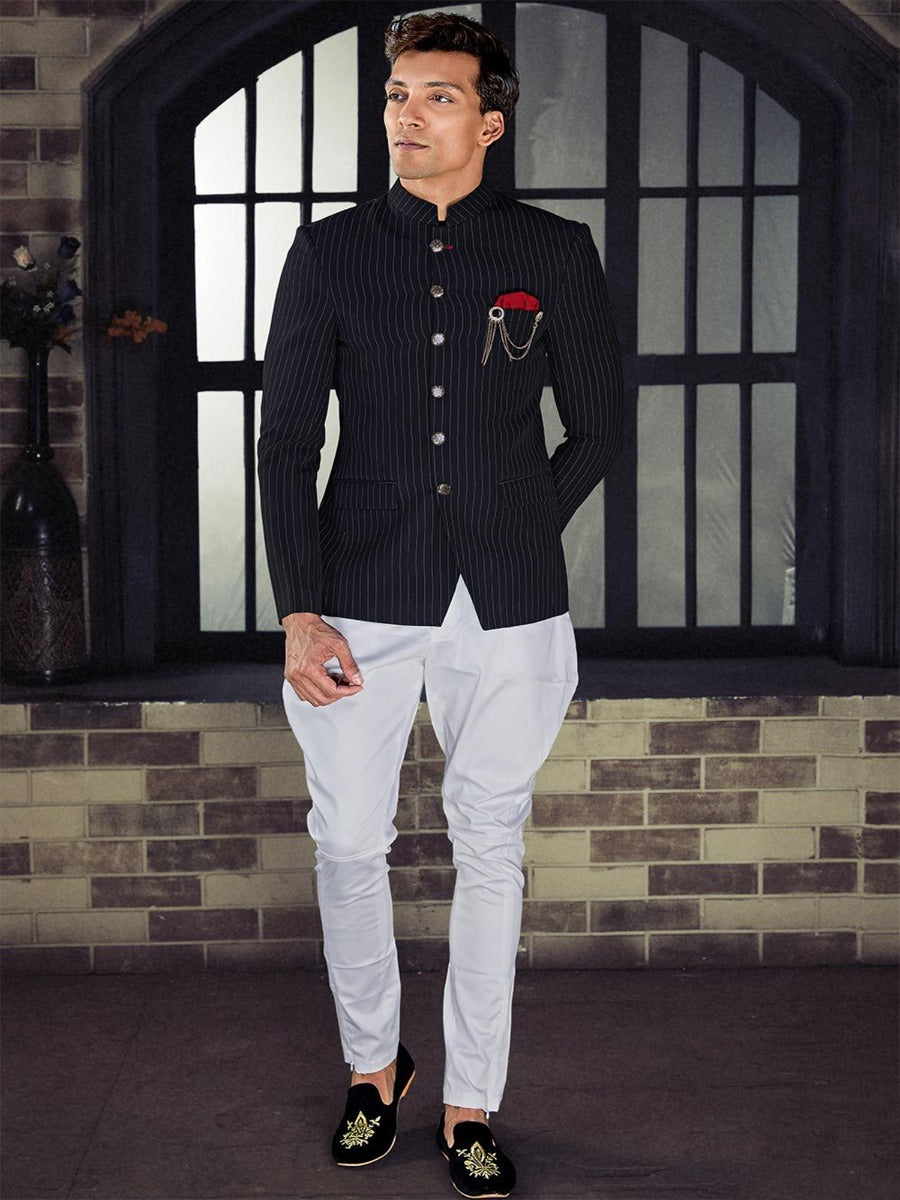Black Royal Jodhpuri Suit For Wedding