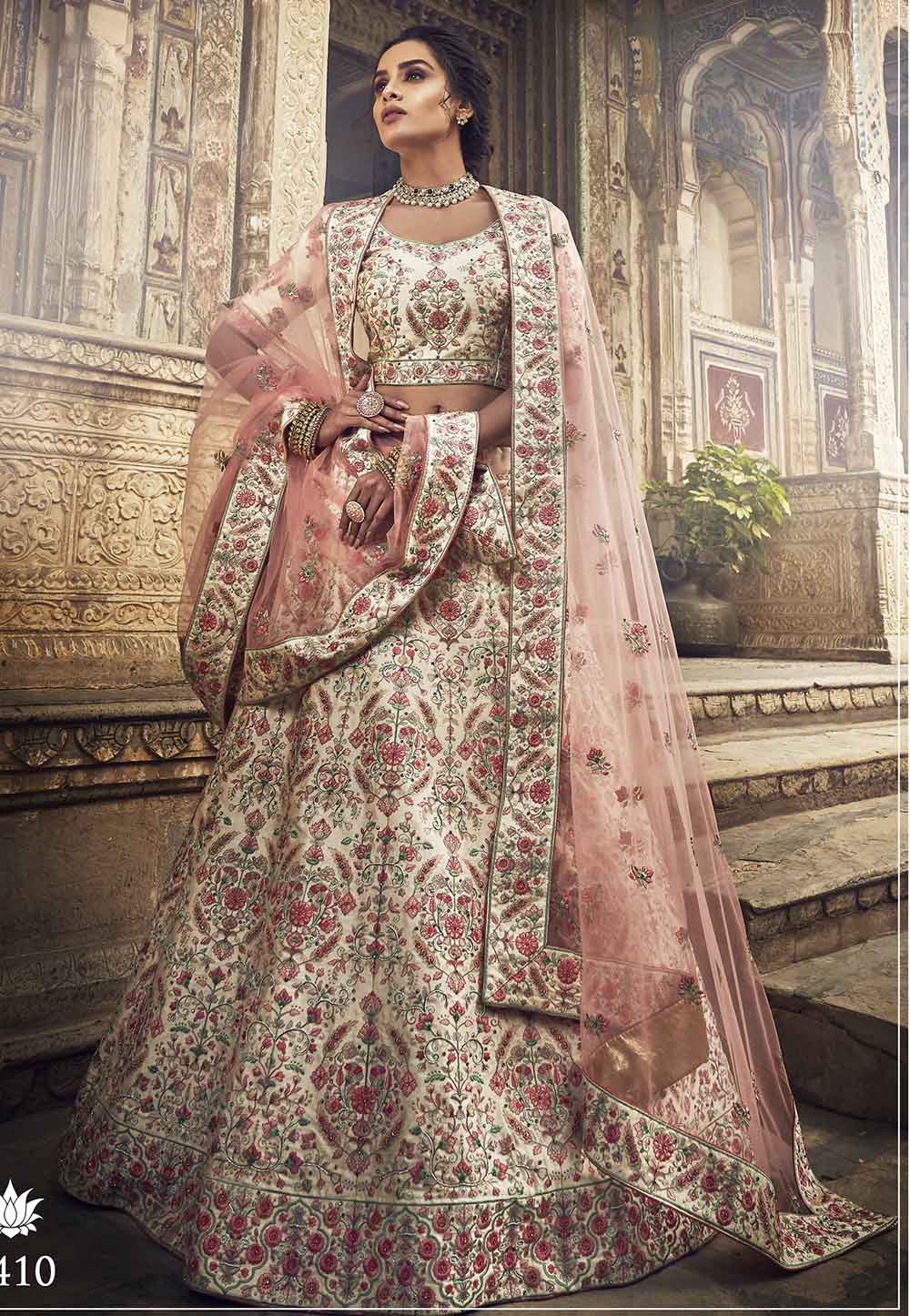 White Colour Indian Wedding Lehenga Choli