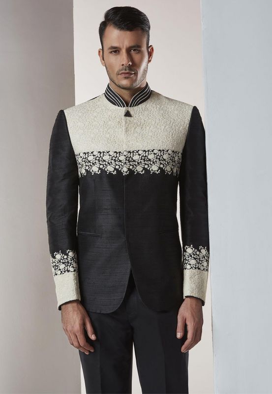 Black Color Indian Designer Jodhpuri Suit.