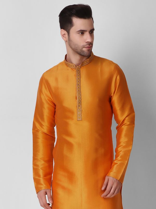 Yellow Readymade Kurta Pyjama Set