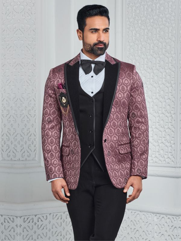 Dusty Pink Mens Tuxedo Set In Three Piece