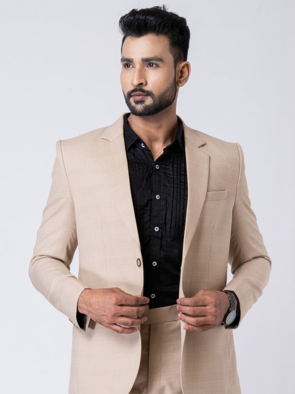 Light Beige Designer Suit For Mens