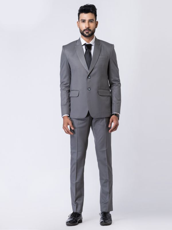 Grey Imported Fabric Designed Mens Suit