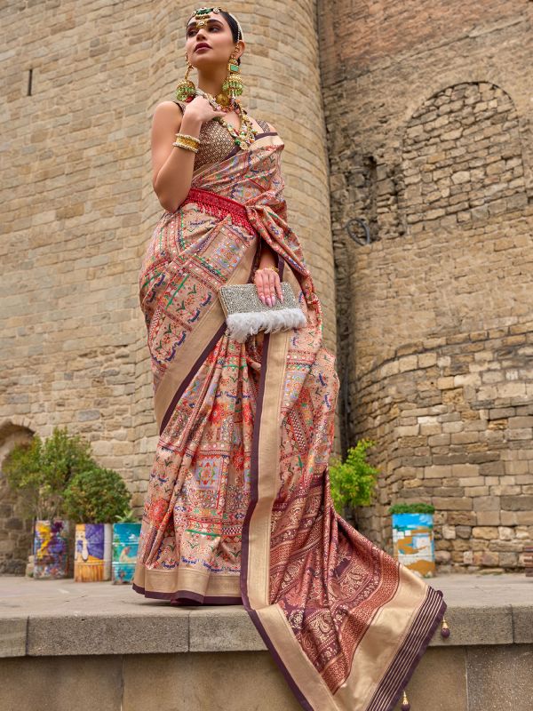 Multicolor Silk Weaving Saree With Blouse