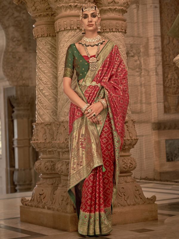 Marriage Party Wear Kanjivaram Silk Saree | Engagement Geet Roka Sari