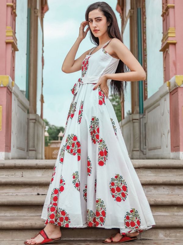 Kurti for Womens With Leggings  Indian Printed Rayon Dress Kurtis Kurta  For Women Tops White at  Women's Clothing store