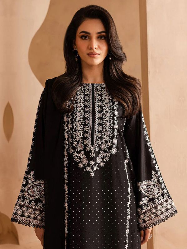 Black Thread Embroidered Pant Style Suit