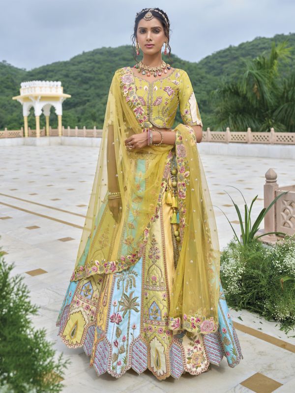 Multicolor Heavy Embroiderd Bridesmaid Lehenga Choli