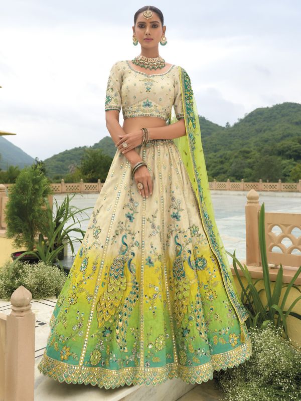 Multicolor Traditional Wear Shaded Lehenga Choli