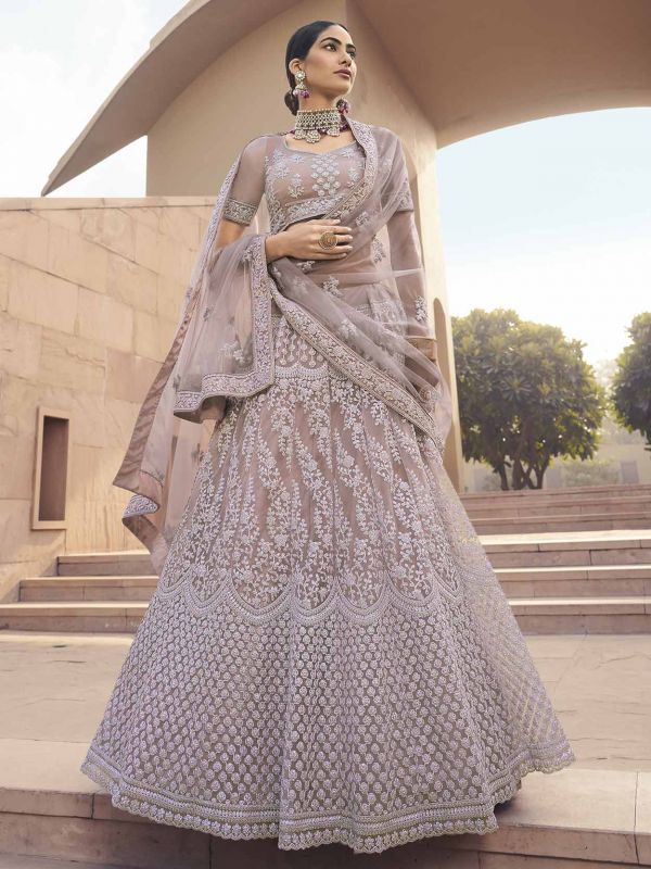 Net Women Lehenga Choli in Mauve Colour.