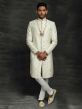 Silk Fabric Mens Wedding Sherwani Cream,Off White Colour.