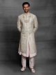 Cream,Pink Colour Silk Fabric Mens Sherwani in Thread,Hand Work.