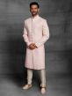 Pink Colour Silk Fabric Designer Sherwani in Thread,Hand Work.