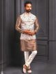 Brown,Off White Colour Mens Kurta Pyjama Jacket