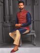 Blue,Maroon Colour Imported Fabric Mens Kurta Pajama Jacket.