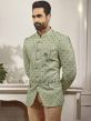 Pista Green Colour Imported Fabric Designer Wedding Suit.