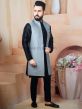 Black,Grey Colour Imported Fabric Party Wear Kurta Jacket.