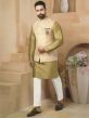 Cream,Green Colour Designer Kurta Jacket.