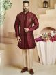 Maroon Colour Imported Fabric Long Kurta Jacket.