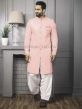 Pink Colour Imported Fabric Mens Indowestern.