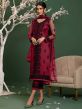 Maroon Colour Net Designer Salwar Kameez.