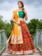 Red Colour Silk Fabric Weaving Work Lehenga Choli.