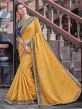 Yellow Colour Georgette,Silk Indian Designer Saree.