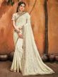 Cream Colour Wedding Saree in Georgette Fabric.