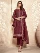 Maroon Colour Georgette Fabric Designer Salwar Suit.