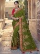 Green Colour Silk Indian Women Saree.