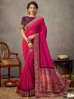 Red,Pink Colour Silk Designer Wedding Saree.