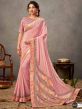 Peach Colour Silk Fabric Saree.