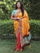 Orange,Yellow Colour Silk Fabric Designer Saree.