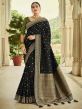 Black Colour Silk Fabric Party Wear Saree.