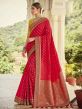 Red Colour Silk Fabric Indian Wedding Saree.