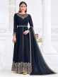 Blue Colour Georgette Fabric Anarkali Salwar Suit.