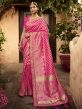 Pink Colour Silk Fabric Designer Saree.