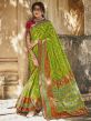 Green Colour Silk Fabric Printed Saree.