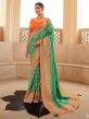 Green Colour Silk Fabric Women Saree.