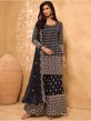 Black Colour Party Wear Sharara Salwar Kameez.