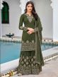 Green Colour Georgette Fabric Sharara Salwar Suit.