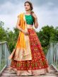 Red Colour Silk Fabric Lehenga Choli in Zari,Weaving Work.