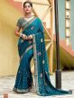 Blue Colour Georgette Fabric Women Saree.