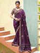 Purple Colour Party Wear Saree Georgette Fabric.