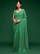 Green Colour Georgette Fabric Designer Saree.