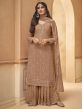 Brown Colour Georgette Fabric Designer Salwar Suit.